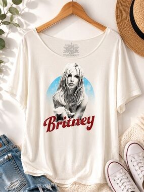 Britney Spears Graphic Tee Size 1 White Short Sleeve Band Pop Star Shirt